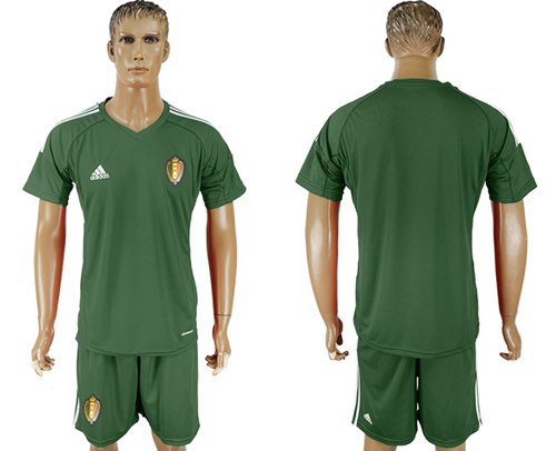 Belgium Blank Green Goalkeeper Soccer Country Jersey